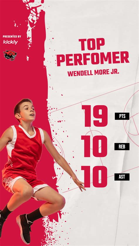 Highschool Basketball Top Performer Template - Kickly