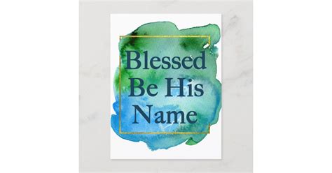 Blessed Be His Name Beautiful Bible Verse Church Postcard | Zazzle