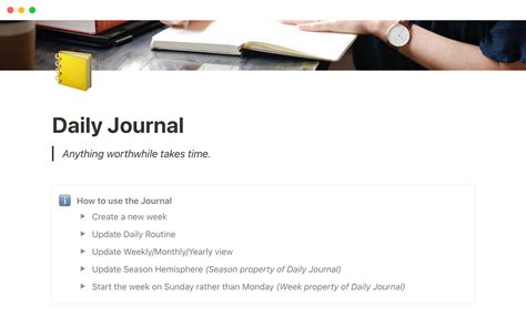 Notion Daily Journal Template