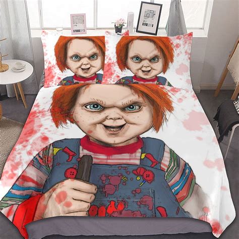 Chucky Blood_Splatter 3 Piece Bedding Sets Decor Comforter Sets With ...