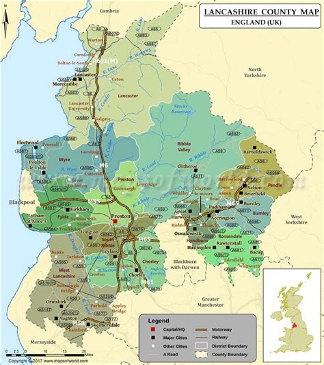 Lancashire County Map