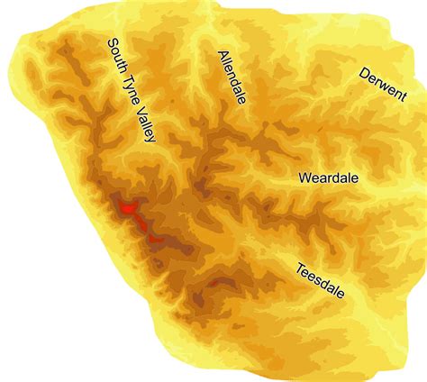 Contour Map of the North Pennines