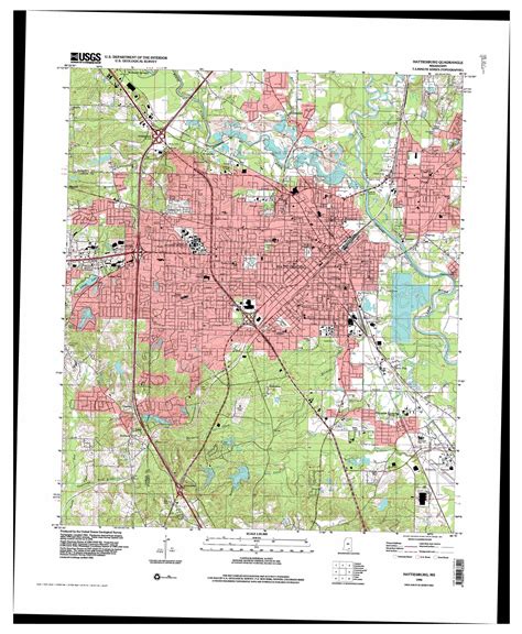 Hattiesburg topographic map, MS - USGS Topo Quad 31089c3