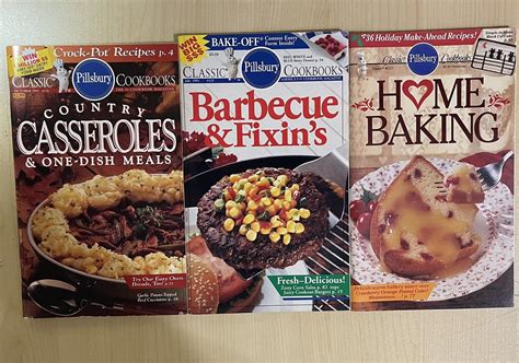 Pillsbury Classic Cookbooks Lot of 3 BBQ & FIXIN'S, CASSEROLES & HOME BAKING | eBay