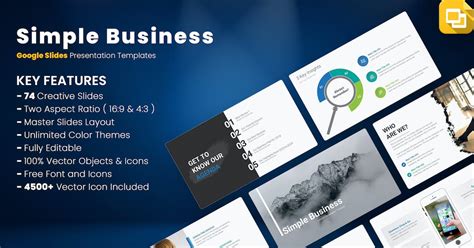 Simple Business Google Slides Templates Incl. minimal & clean - Envato Elements