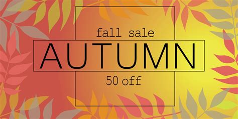 Fall autumn sale banner horizontal, flat style 8291156 Vector Art at ...