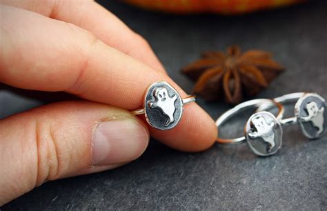 Ghost ring Halloween jewelry Halloween ring Sterling | Etsy