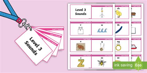 Phase 3 Phonics Sounds Lanyard-sized Cards (Teacher-Made)