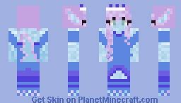 Blue axolotl Minecraft Skin