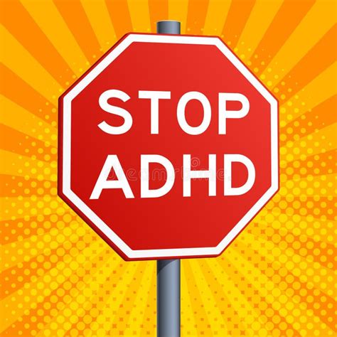 Stop ADHD Red Road Sign Vector Illustration Stock Vector - Illustration ...