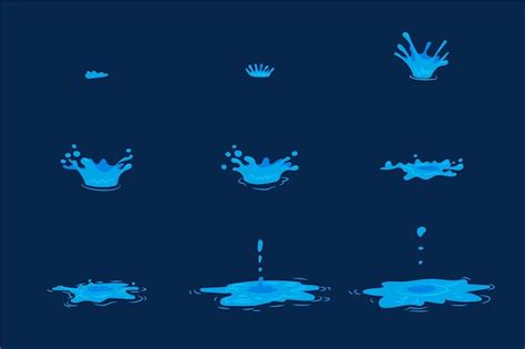 Free Vector | Cartoon water element animation frames