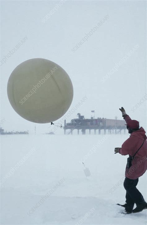 Weather balloon launch - Stock Image - E180/0422 - Science Photo Library