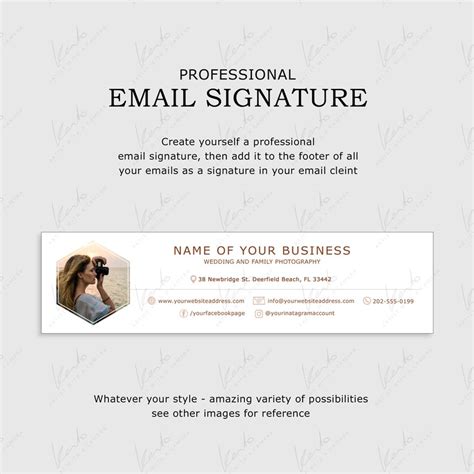 Email Signature Template Photoshop Template Photographer - Etsy