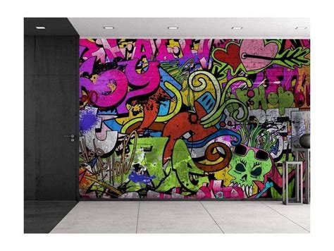 Wall26 Colorful Banksy Street Graffiti Peel & Stick Wallpaper, 100"x144 ...