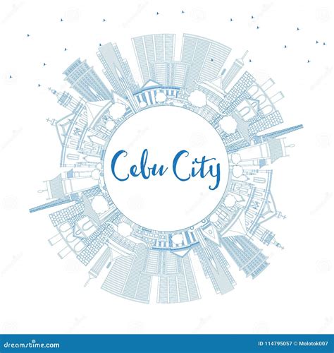 Cebu City Skyline Golden Silhouette. Cartoon Vector | CartoonDealer.com #118573873