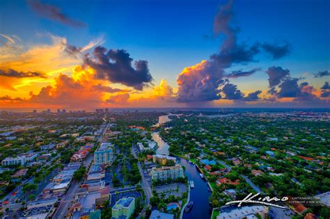 Golden Horizons Awakening Fort Lauderdale at Sunrise | HDR Photography by Captain Kimo