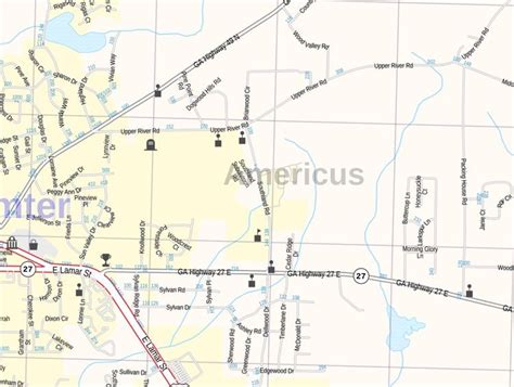 Americus Map, Georgia