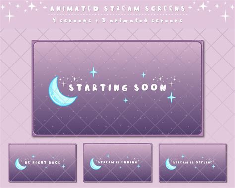 Animated Twitch Screens, Starting Soon, Stream is Ending, Be Right Back, Stream is Offline ...