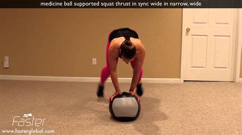 medicine ball supported squat thrust in sync wide in narrow, wide.mov - YouTube