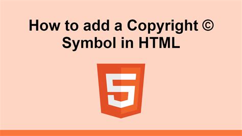 How to add a Copyright © Symbol in HTML