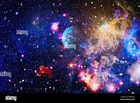 Deep space background with stardust and shining star. Milky way cosmic ...