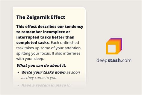 The Zeigarnik Effect - Deepstash