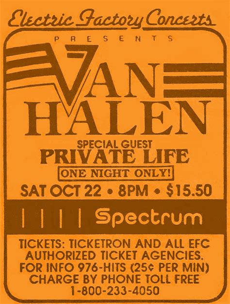 VAN HALEN - SPECTRUM 1988 | Music concert posters, Van halen, Concert posters