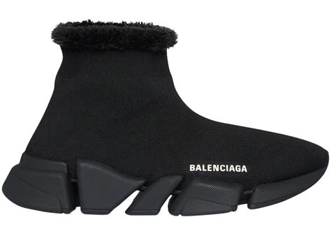 Balenciaga Speed 2.0 Recycled Fake Fur Black (Women's ...