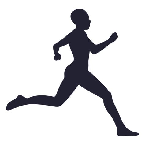 Athlete running silhouette in blue - Transparent PNG & SVG vector file