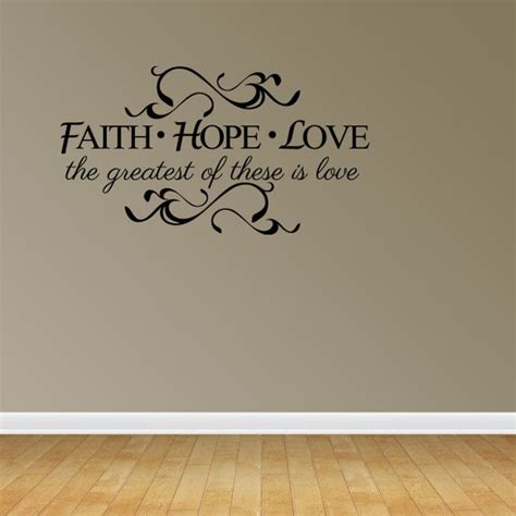 Faith Hope Love 1 Corinthians 13:13 Wall Quote Vinyl Decal