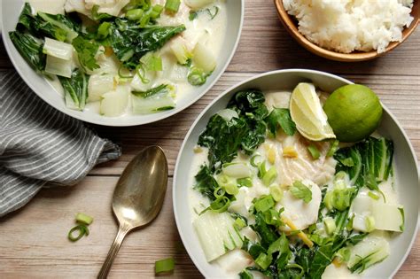 Coconut Fish Stew Recipe w/ Ginger + Greens | Unpeeled Journal