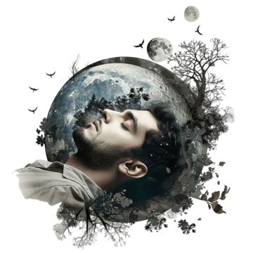 Middle Night Insomnia Composition, Character, Person, Human PNG ...