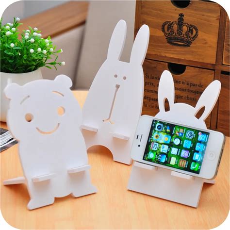 Diy cell phone holder wooden cartoon mobile phone holder mobile phone dawdler bracket en ...