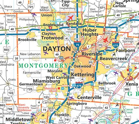 Map Of Dayton Ohio Area - Agnese Latashia