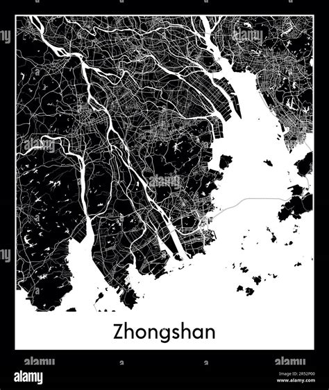 Minimal city map of Zhongshan (China AMinimal city map of Zhongshan ...