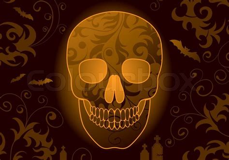 Halloween background with skull and ... | Stock vector | Colourbox