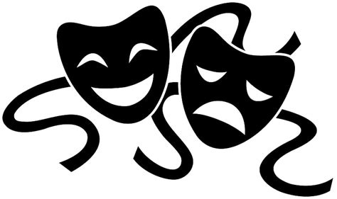 Theater Masks Silhouette - Clip Art. Theatre masks, Silhouette clip art ...