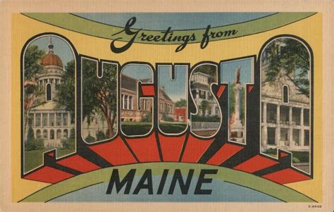 Greetings from Augusta Maine Postcard