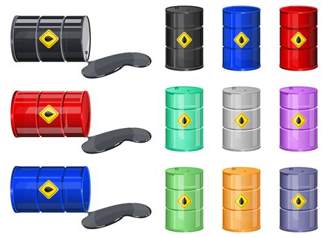 Oil barrel vector design illustration set isolated on white background ...