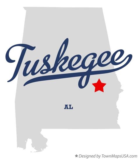 Map of Tuskegee, AL, Alabama