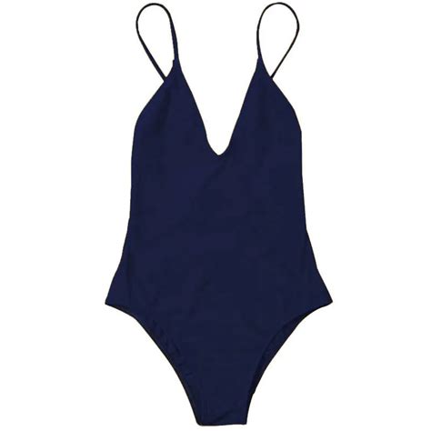 Navy Blue One Piece Swimsuit Monokinis Triangulo Swimwear Women Bathing ...