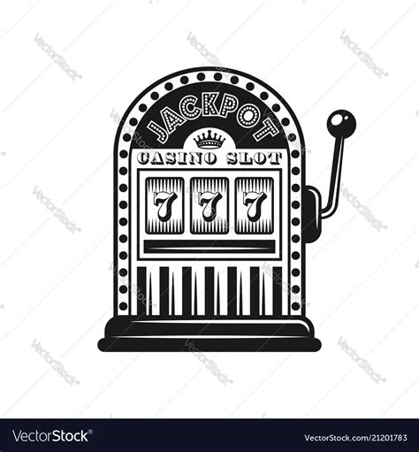 Casino slot machine monochrome style object Vector Image