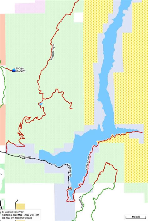 El Capitan Reservoir - California Trail Map