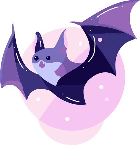 Hand Drawn cute bat in flat style 24953237 PNG