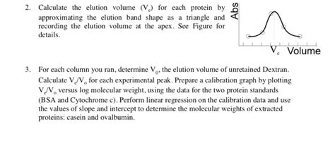 Solved 2. Calculate the elution volume (V) for each protein | Chegg.com