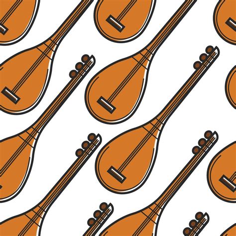 Baglama Turkish national musical instrument seamless pattern 18809893 ...