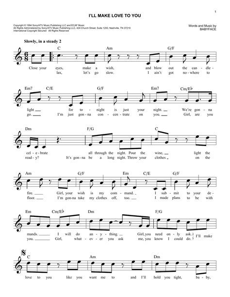 I'll Make Love To You | Sheet Music Direct