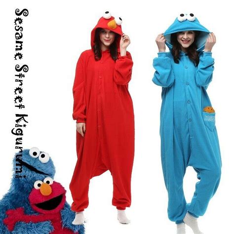 Cookie Monster Elmo Sesame Street Onesie12 Kigurumi Cosplay Costume Pajama #Ad , #AD, #Sesame# ...