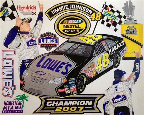 NASCAR 2007 champion Drawing by Rodney Sterling - Fine Art America