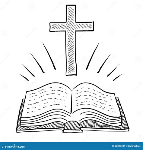 Christian Bible and Cross Drawing Stock Vector - Illustration of pastor, history: 22293081